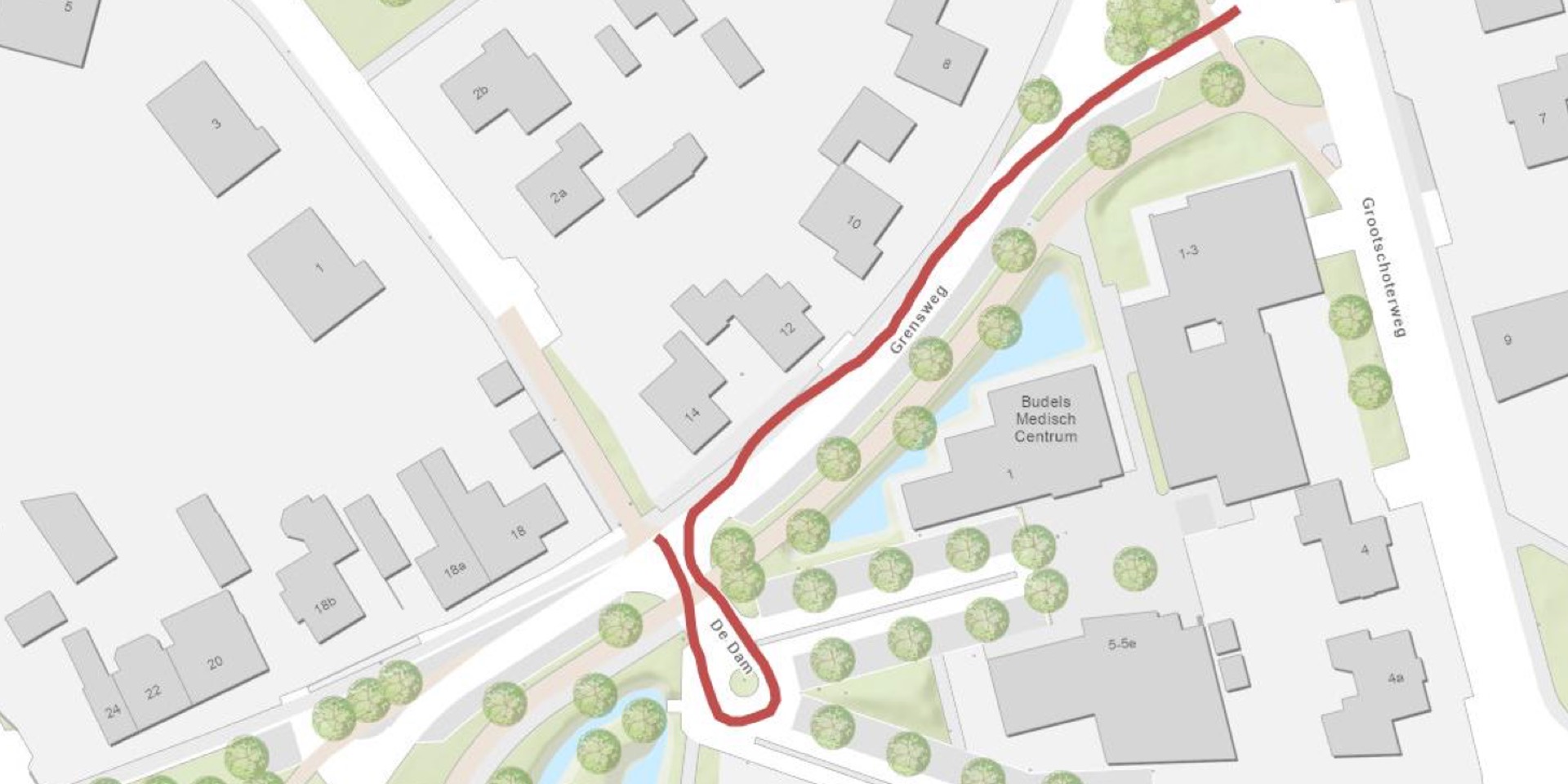 Foto: Cranendonck wil lange voertuigen weren van Grensweg en De Dam