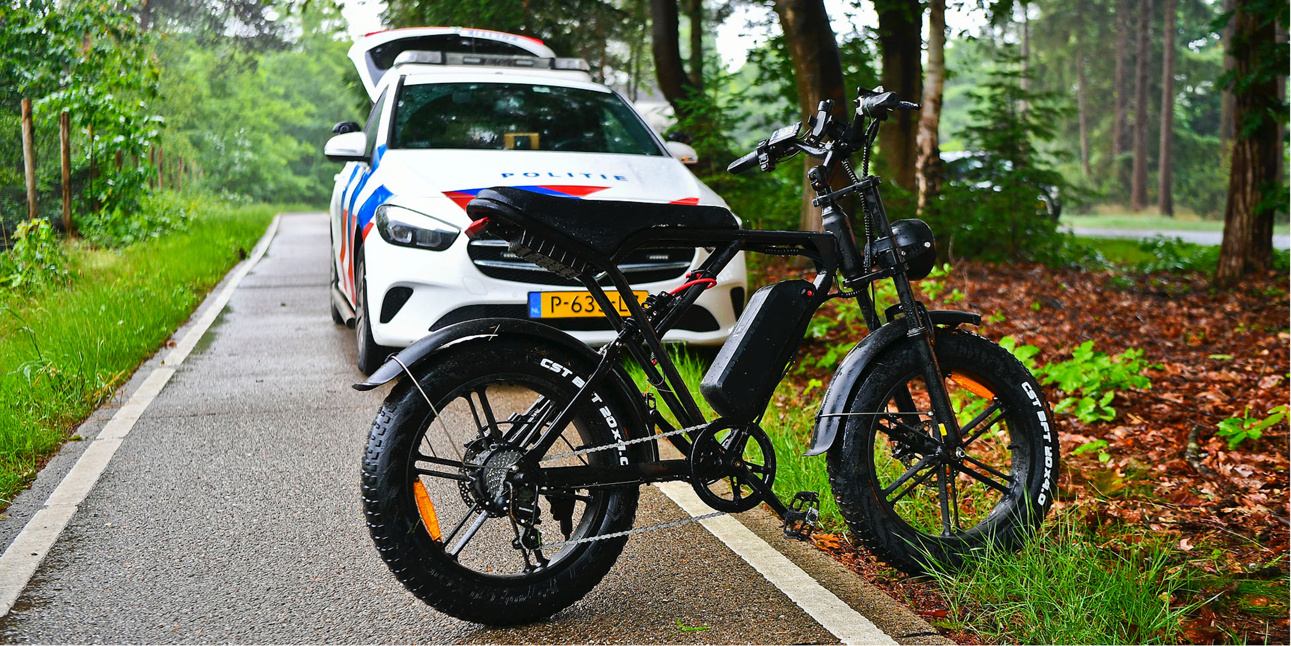 Foto: Gewonde fatbiker aangetroffen naast fietspad in Leende