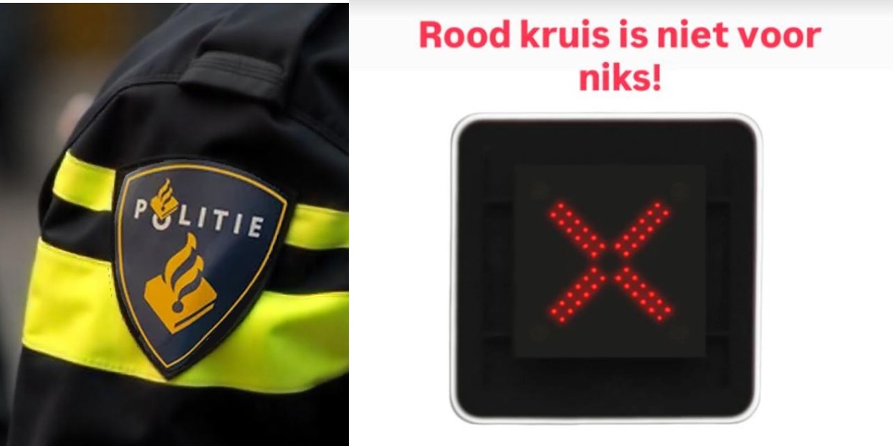 Foto: Politie bekeurt bestuurders die rode kruisen negeren op snelweg