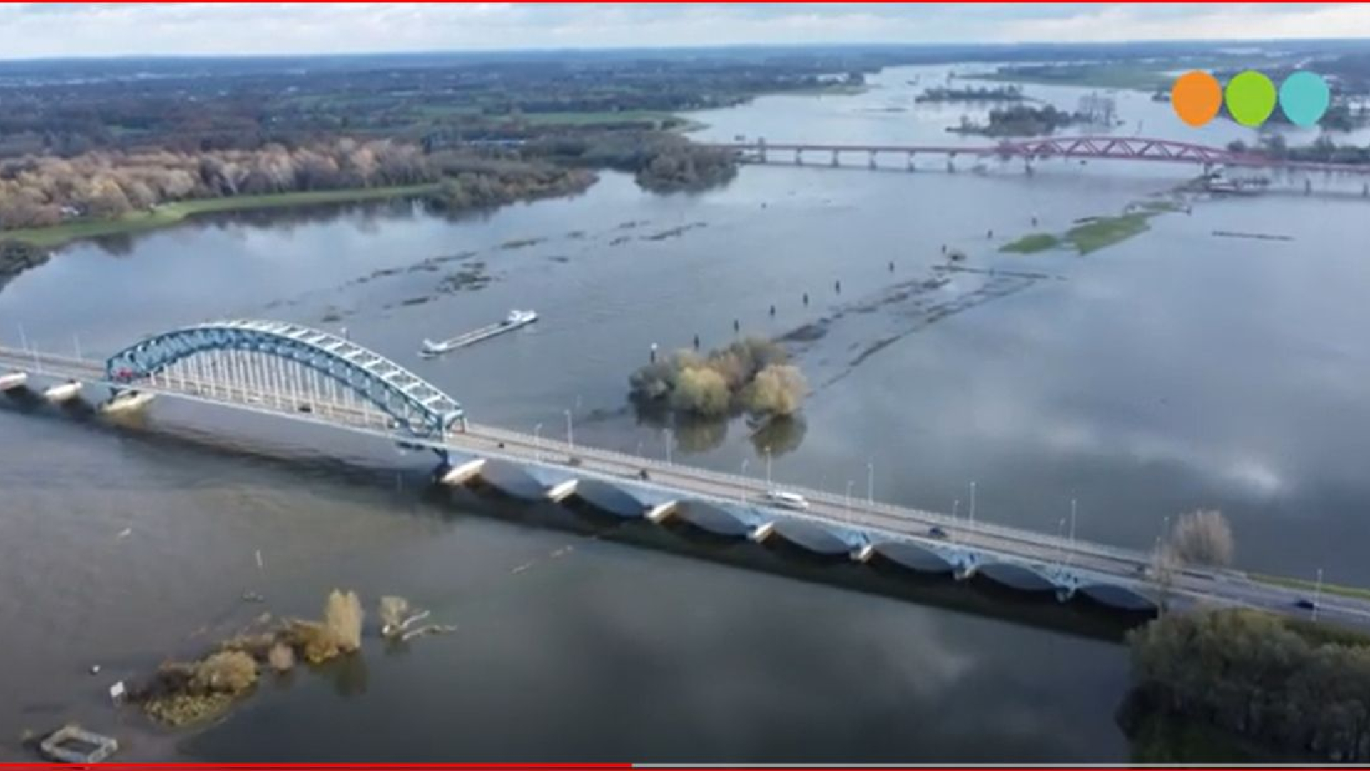 Foto: Hoogwater in de IJssel bij Zwolle