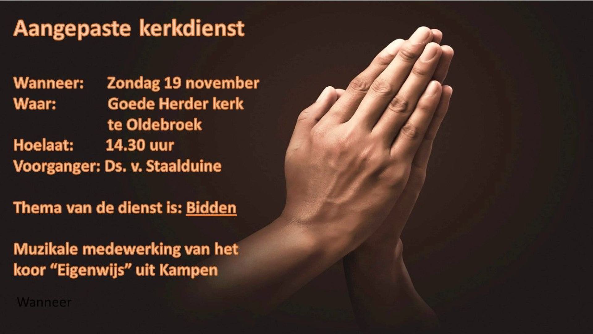 Foto: Aangepaste dienst in de Goede Herderkerk