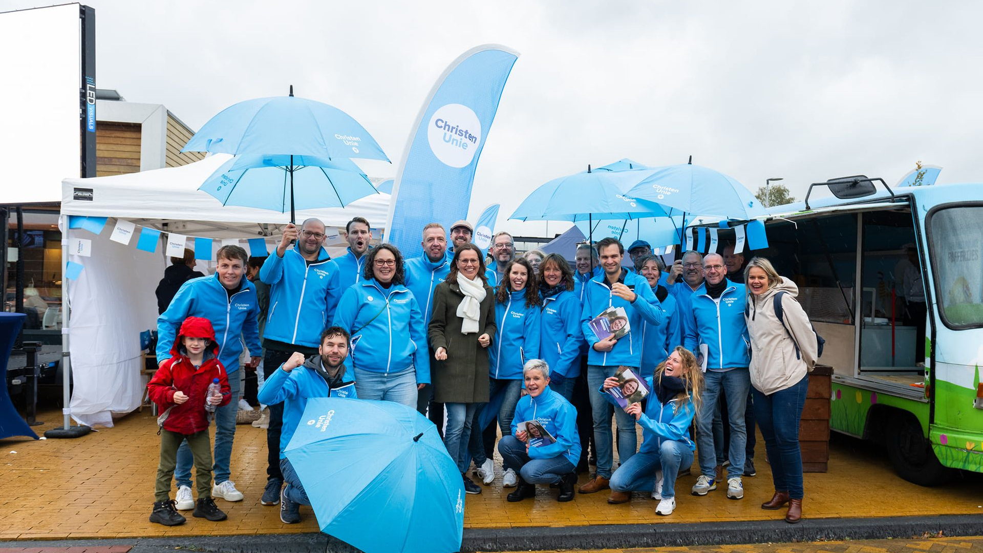 Foto: Kopstukken ChristenUnie bij start verkiezingscampagne in Wezep