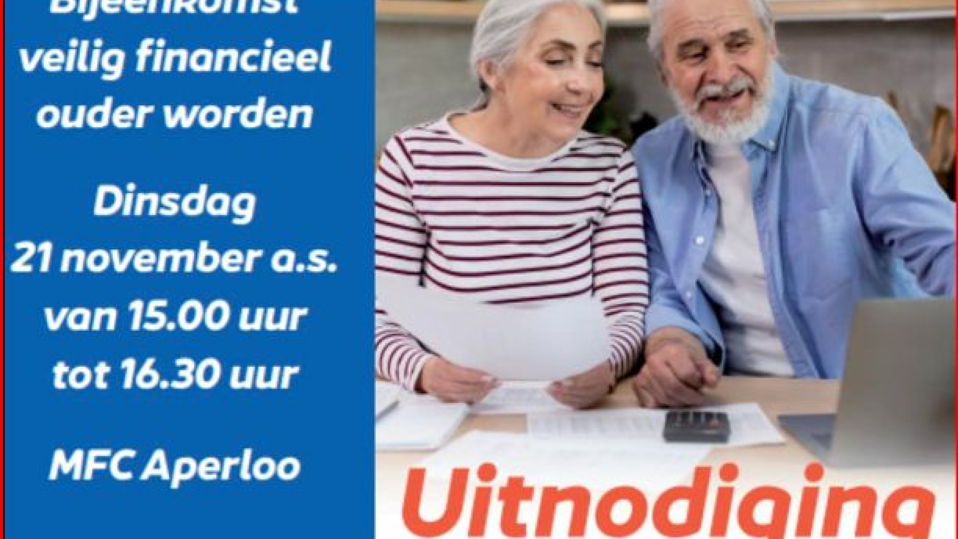 Foto: Bijeenkomst 'Veilig financieel ouder worden'