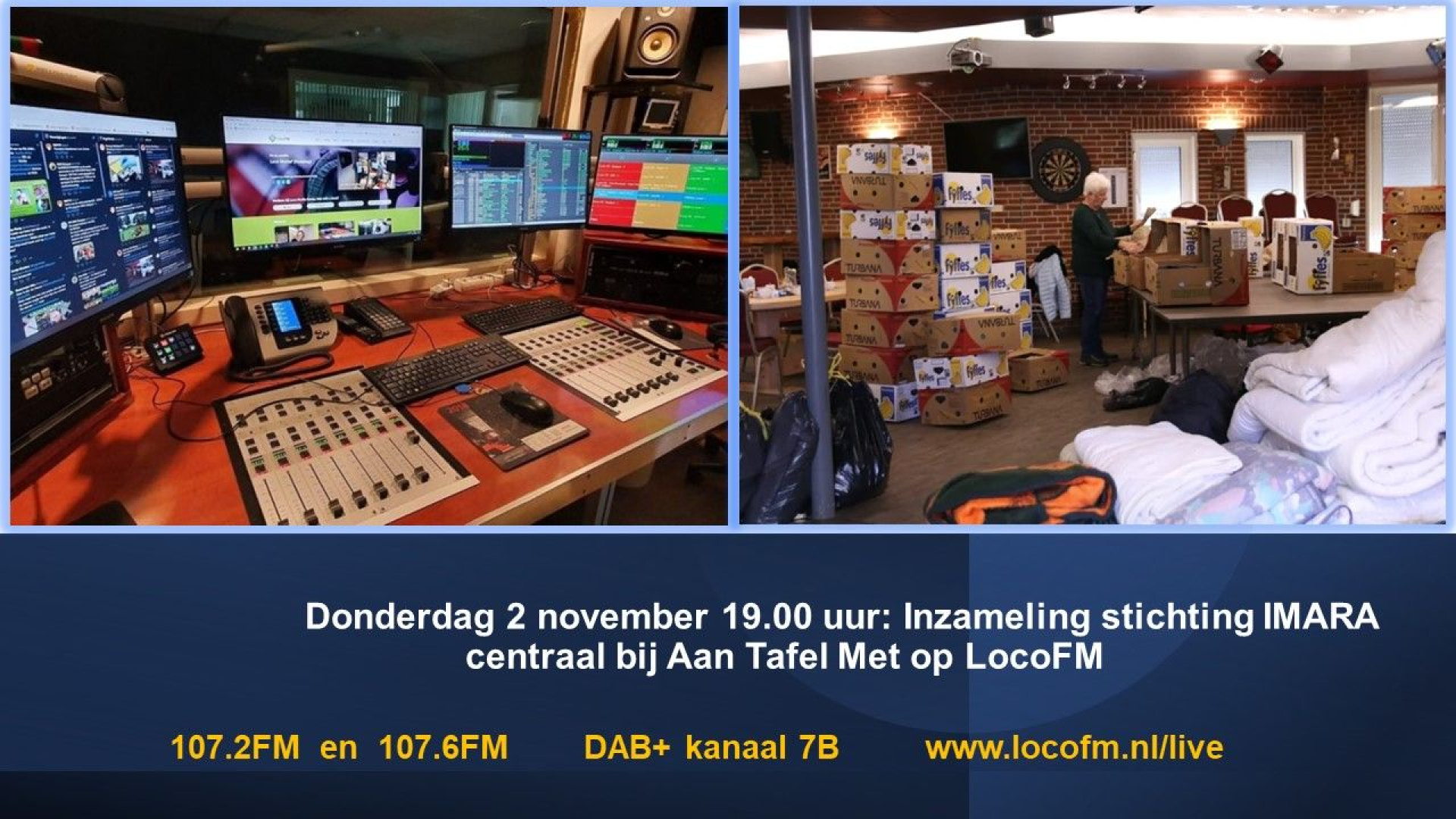 Foto: Inzameling stichting IMARA centraal bij Aan Tafel Met LocoFM