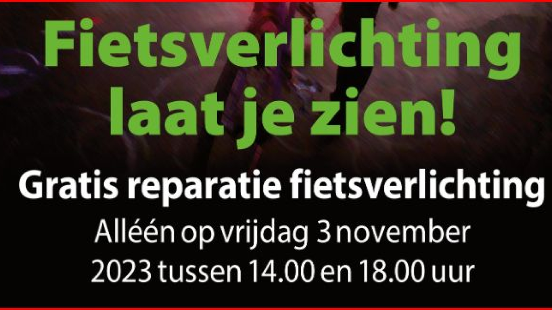 Foto: Je fietsverlichting gratis laten repareren