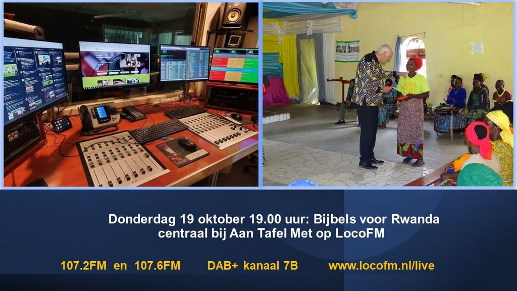 Foto: Bijbels voor Rwanda centraal bij Aan Tafel Met LocoFM