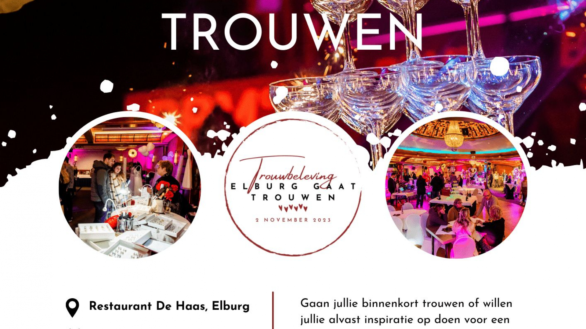 Foto: Bezoek donderdagavond 2 november de trouwbeurs Elburg gaat Trouwen!