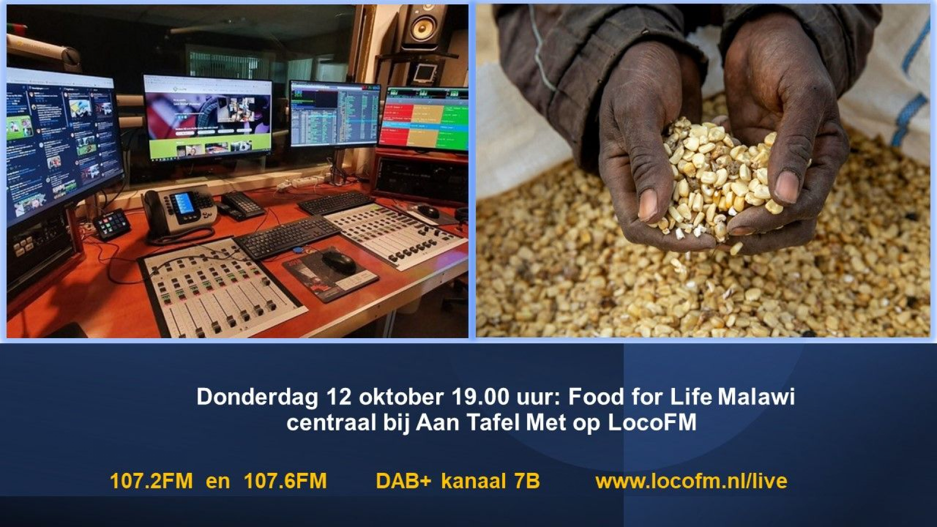 Foto: Food for Life Malawi centraal bij Aan Tafel Met LocoFM
