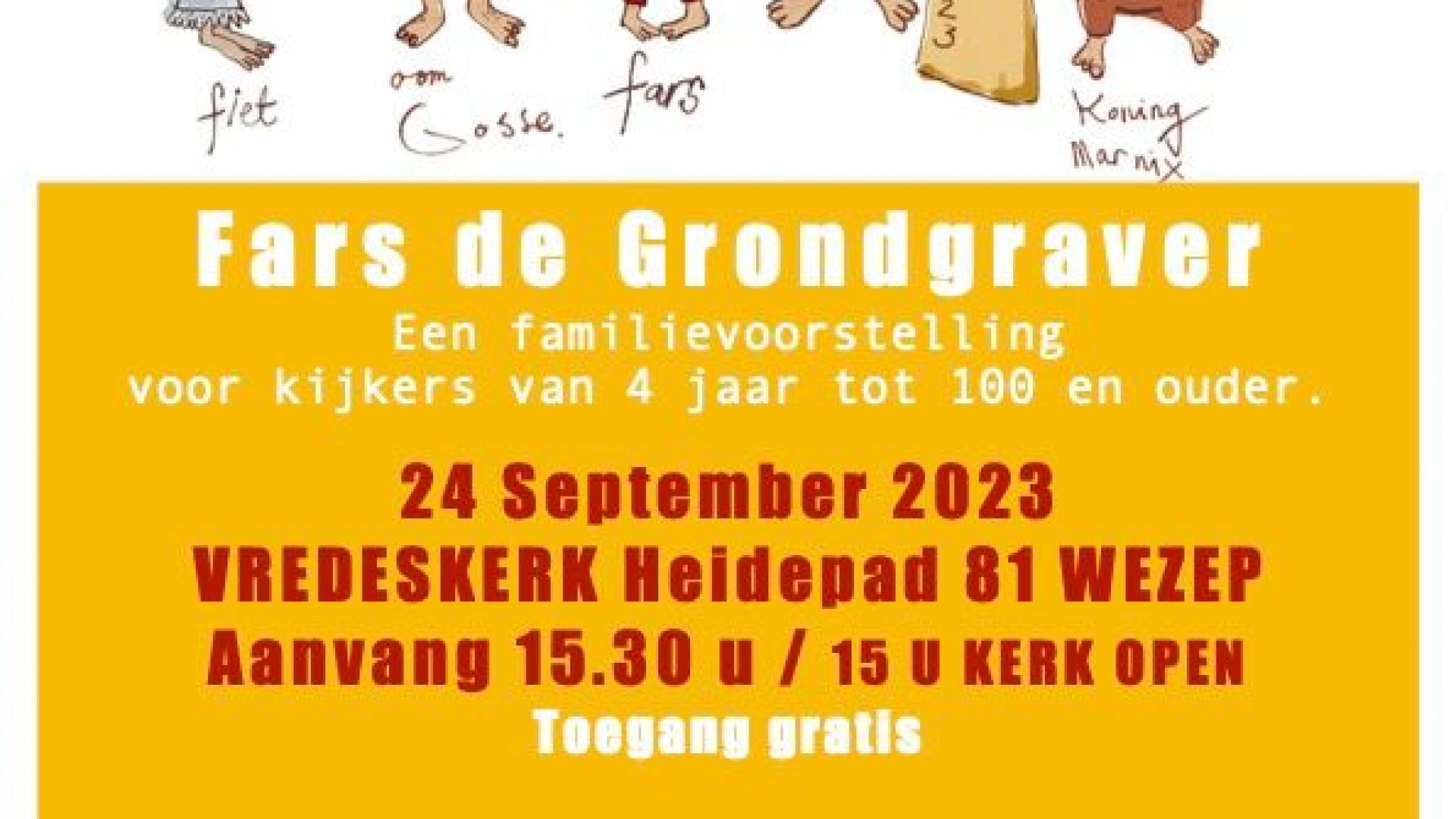 Foto: Familievoorstelling Fars de Grondgraver Vredeskerk