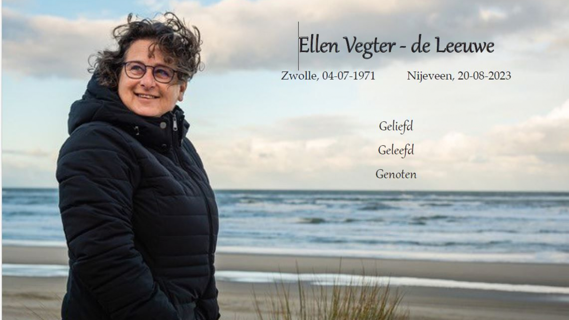Foto: Mogelijkheid om condoleanceregister te ondertekenen van Ellen de Leeuwe