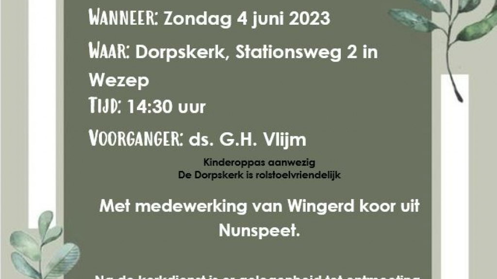 Foto: Aangepaste Kerkdienst in de Dorpskerk Wezep