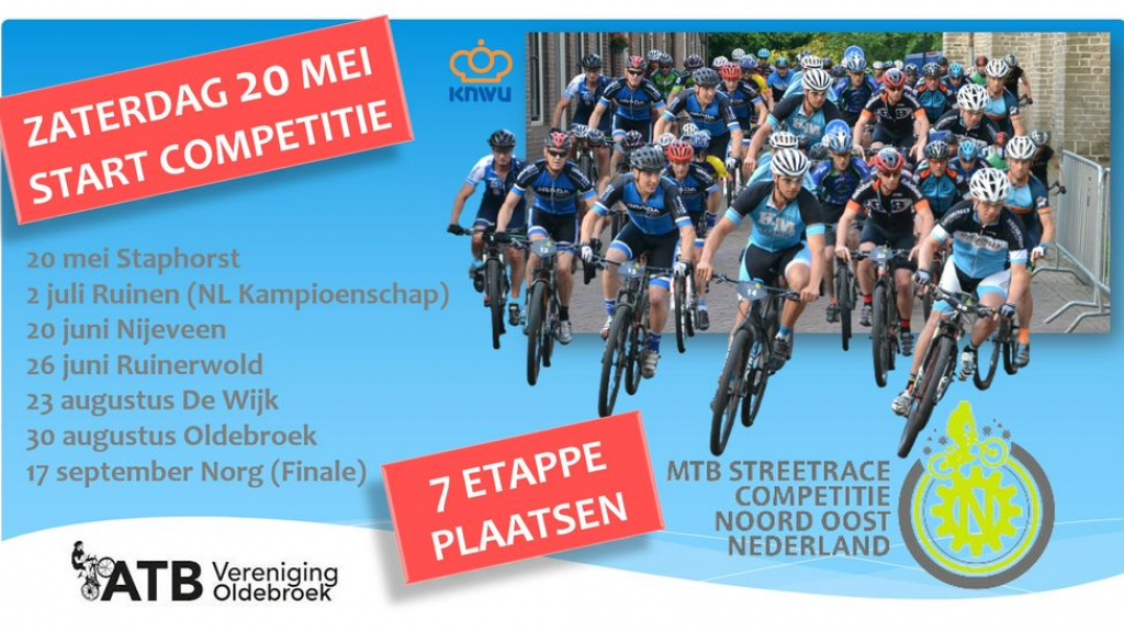 Foto: Oldebroek etappeplaats bij MTB Streetrace competitie Noord Oost Nederland