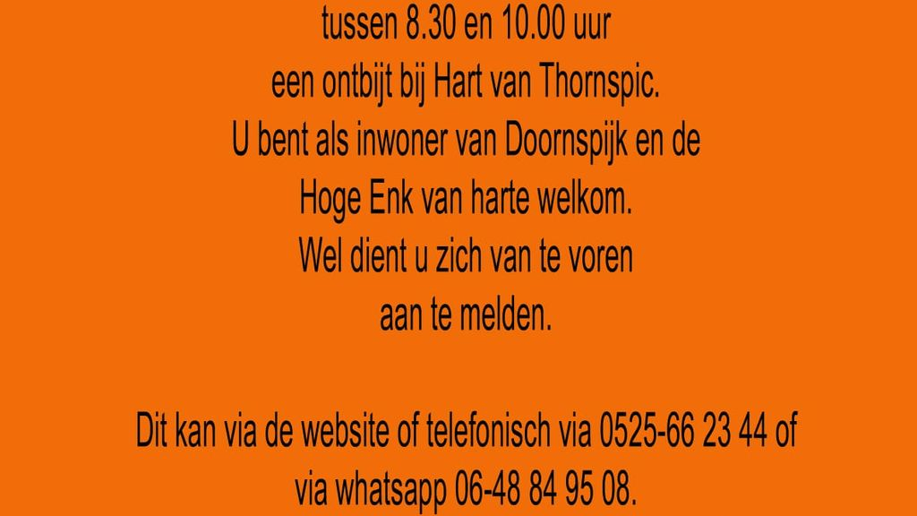 Foto: Ontbijt bij Hart van Thornspic