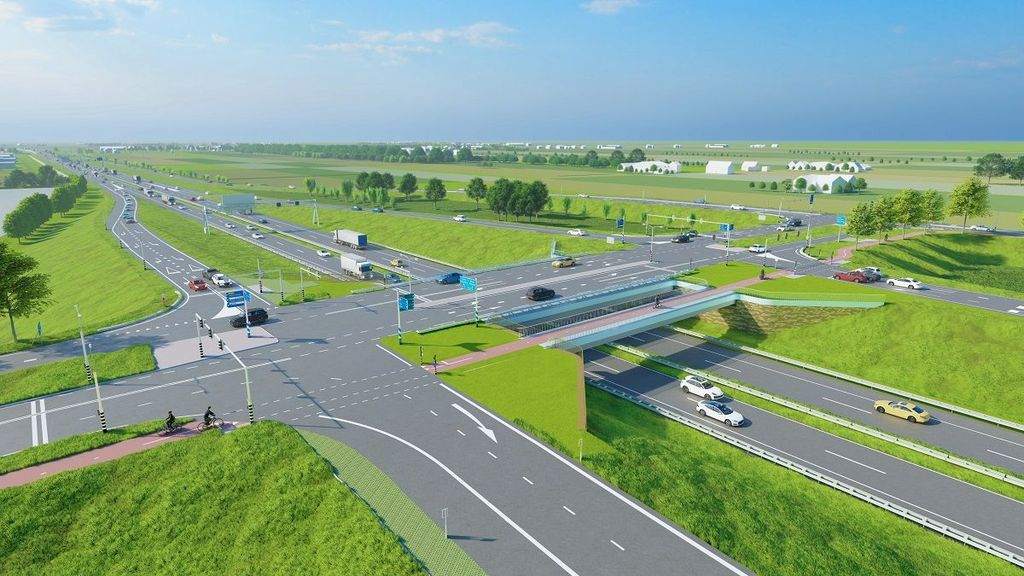 Foto: Werkzaamheden bij de nieuwe aflslag A 28 bij Wezep (deel 5)
