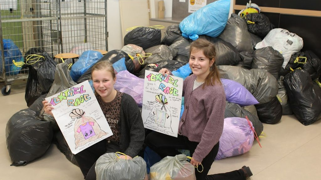 Foto: Groep 6 van CBS de Bron doet mee aan de Textielrace
