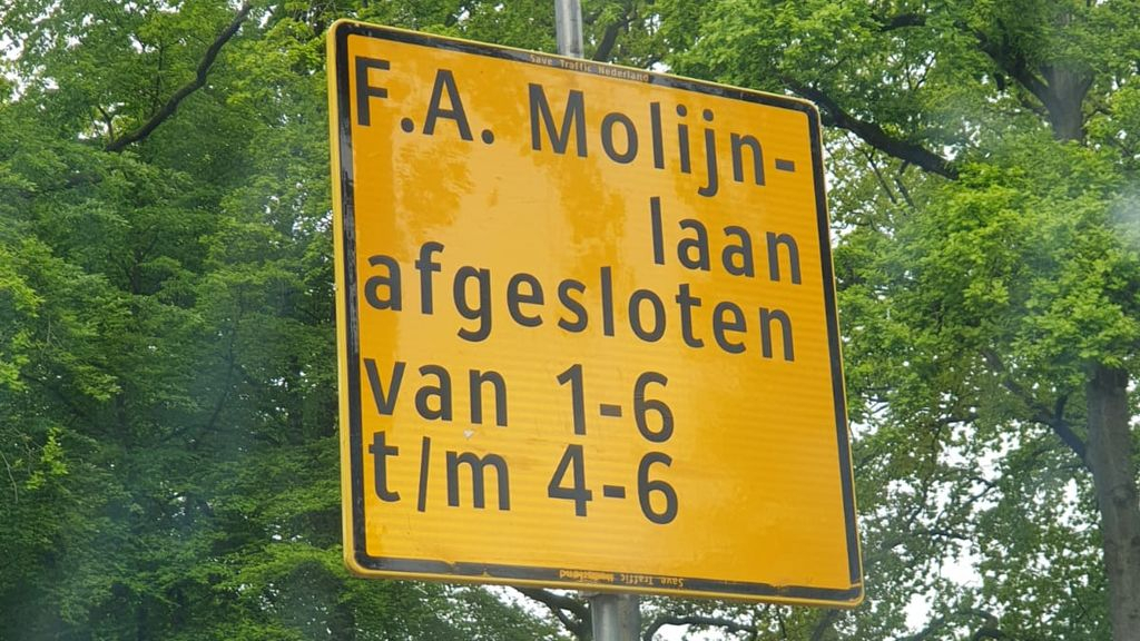 Foto: Werk aan de F.A. Molijnlaan kan voor overlast zorgen