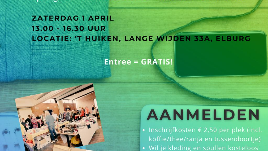 Foto: Er zijn nog een aantal plekken vrij voor de Kleding- en Snuffelmarkt in 't Huiken
