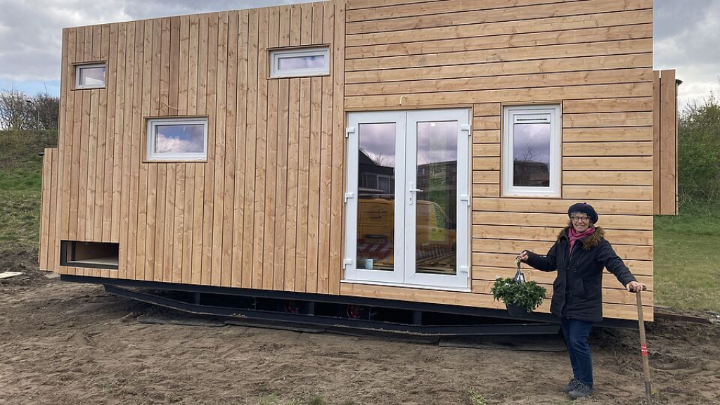 Foto: Derde tiny house  geplaatst aan de Rappad in Harderwijk