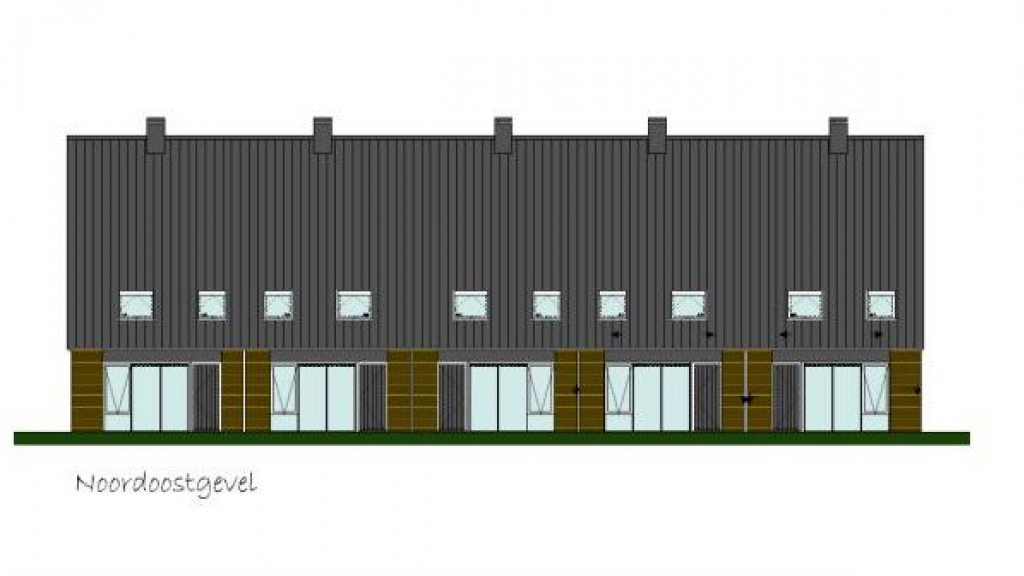 Foto: Tien sociale huurwoningen op de locatie Atlantis in Oldebroek