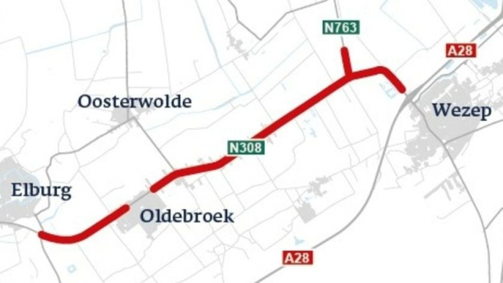 Foto: Gemeente Oldebroek vraagt provincie om verbeteringen verkeersveiligheid Zuiderzeestraatweg