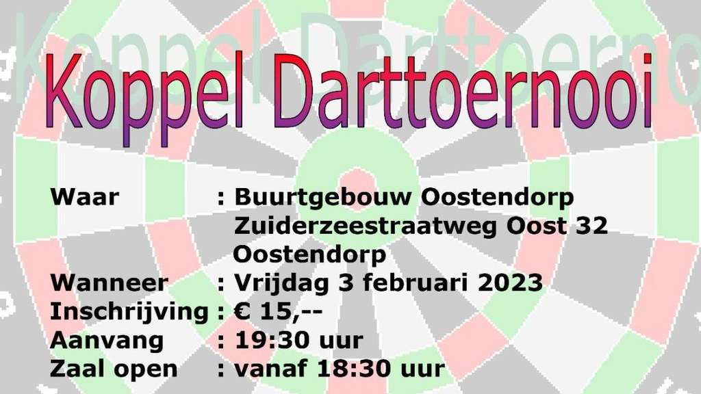 Foto: Koppeldarttoernooi in Oostendorp