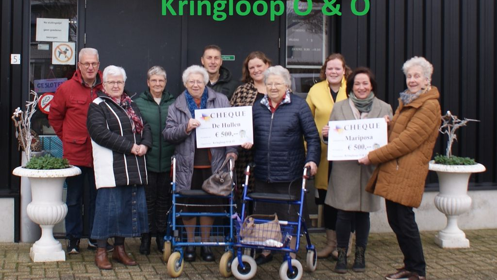 Foto: Gift voor Mariposa en De Hullen van Kringloopwinkel Oldebroek-Oosterwolde