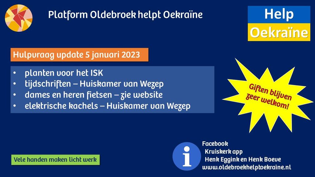 Foto: Hulp gevraagd voor onze Oekraïense gasten
