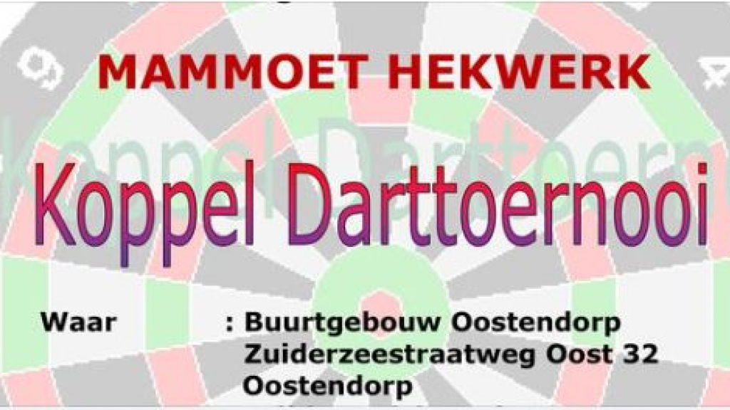 Foto: Mammoet Koppel Darttoernooi