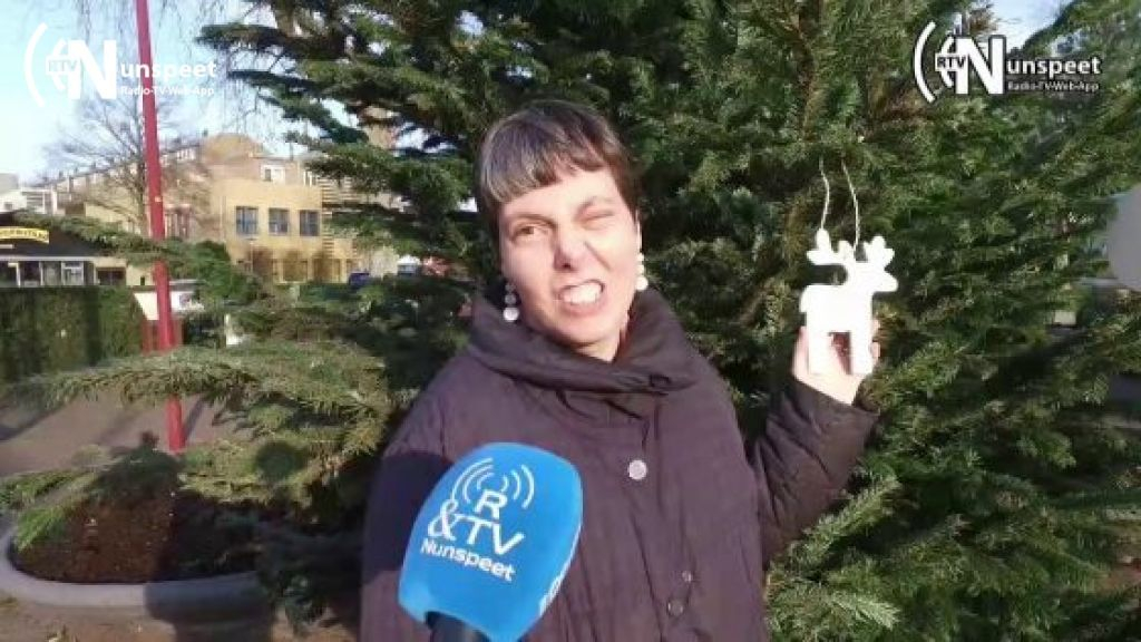 Foto: Wenskerstboom op het Stationsplein van Nunspeet (video)