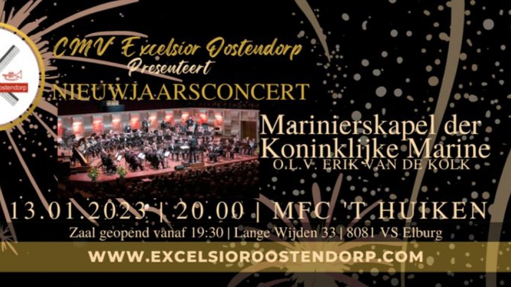 Foto: CMV Excelsior Oostendorp presenteert Nieuwjaarsconcert Marinierskapel der Koninklijke Marine