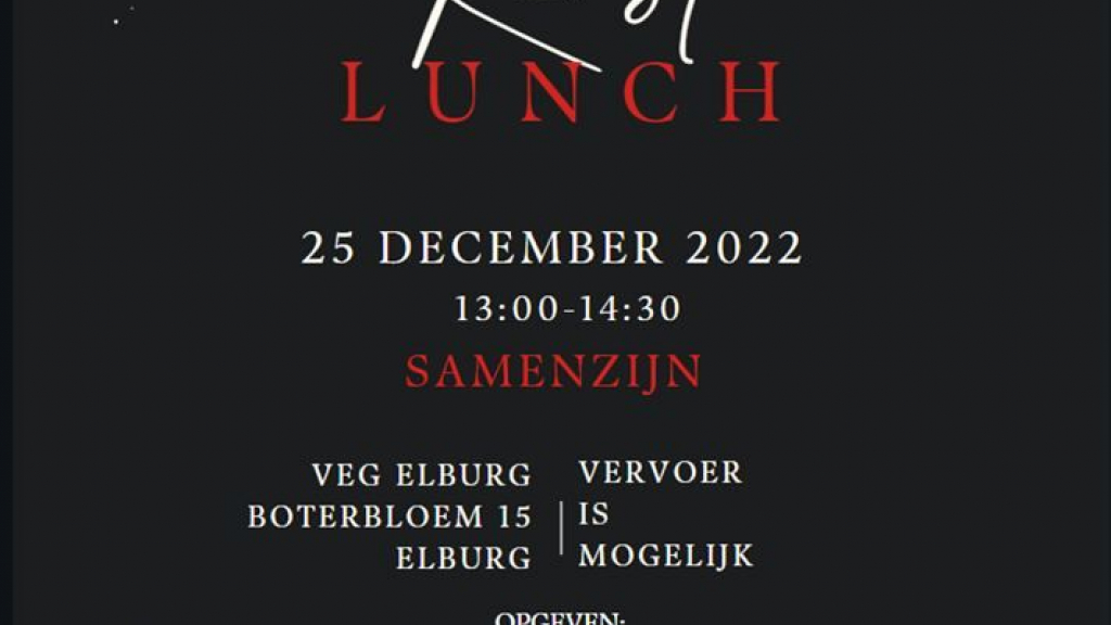 Foto: Samen lunchen op eerste Kerstdag!