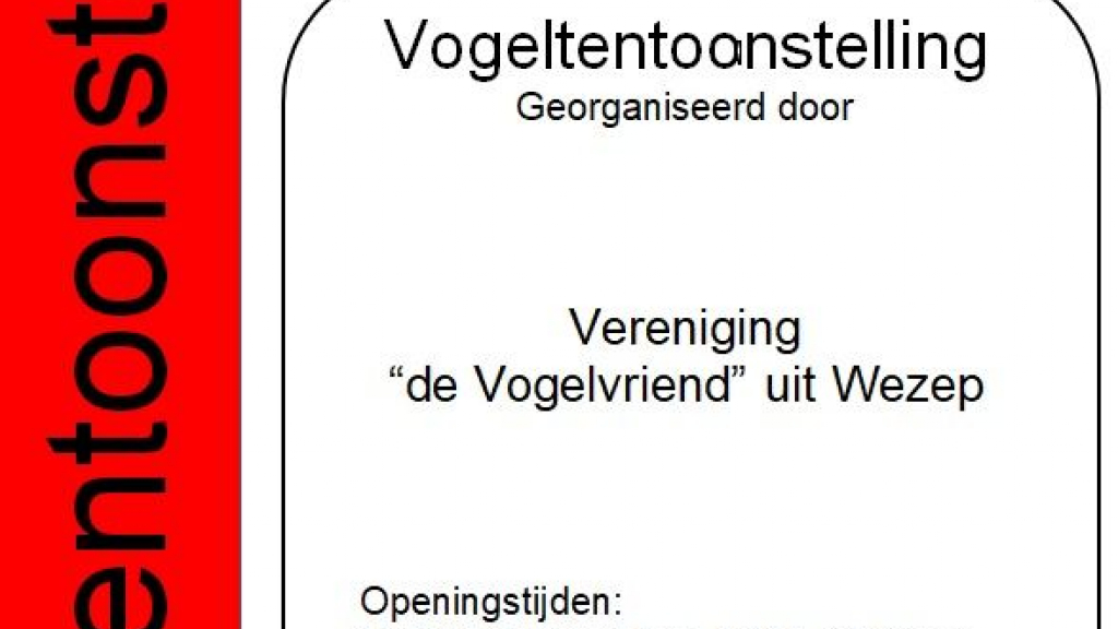 Foto: Vogeltentoonstelling in Wezep