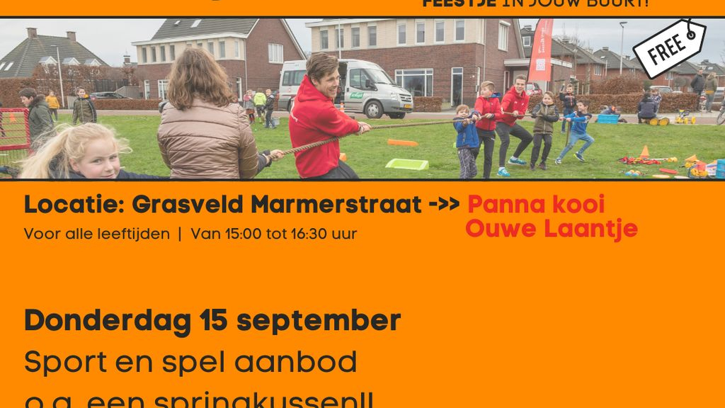 Foto: WijkFun vanmiddag aanwezig bij  de speeltuin aan de Herenveldweg