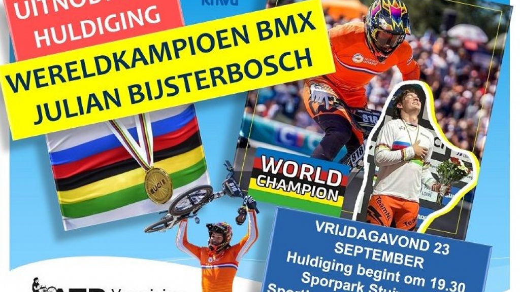 Foto: Huldiging wereldkampioen BMX Julian Bijsterbosch