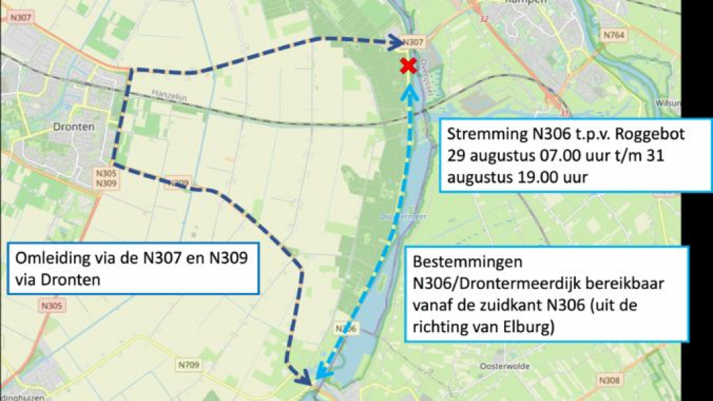 Foto: Stremming N306 - Drontermeerdijk