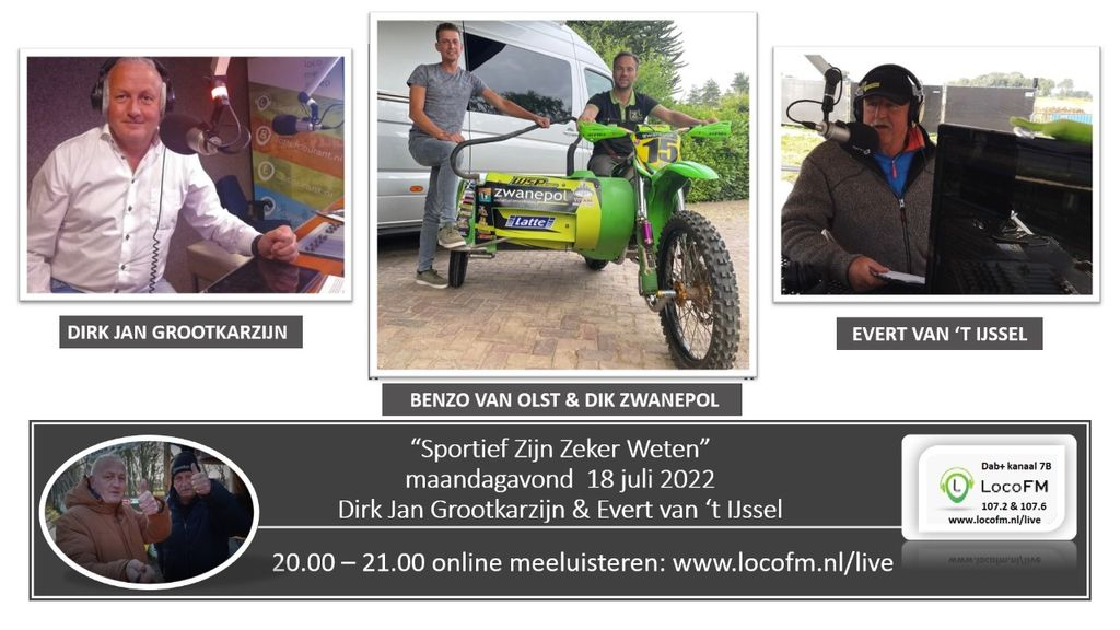 Foto: Zijspancrossers Dik Zwanepol en Benzo van Olst te gast bij Sportief Zijn Zeker Weten
