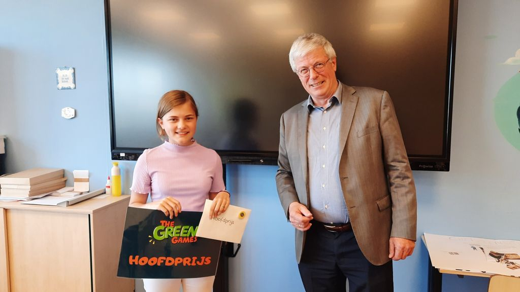 Foto: Leerling Agnieten College Wezep winnaar duurzame wedstrijd The Green Games