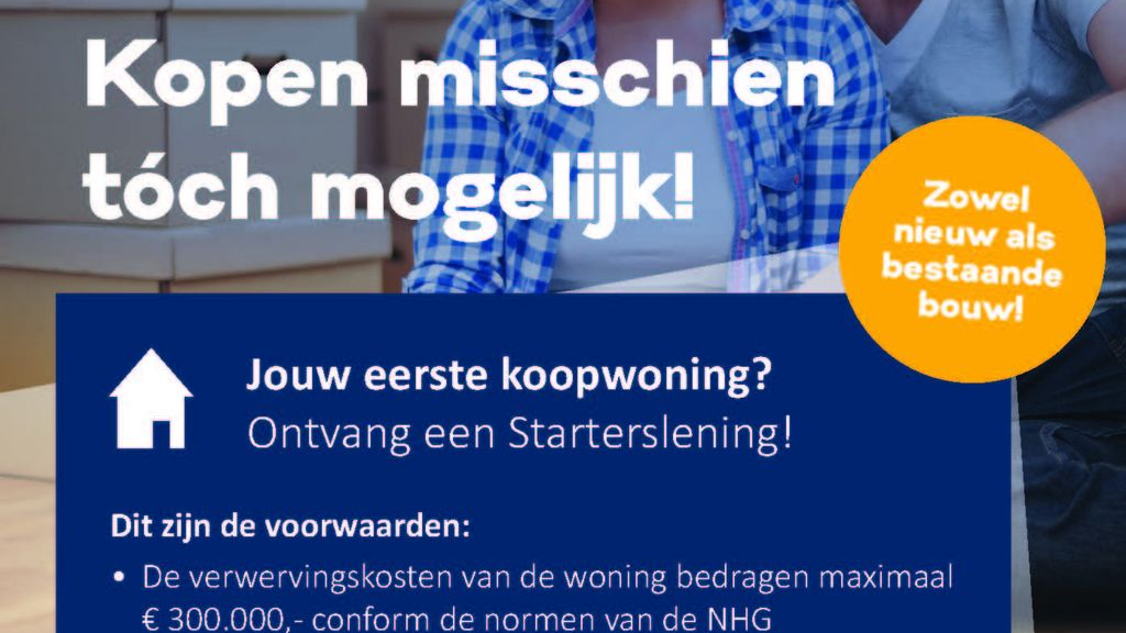 Foto: Kopen misschien tóch mogelijk met Starterslening