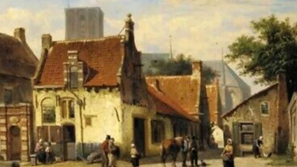 Foto: Actie om uniek schilderij van Cornelis Springer (1863) te behouden voor Elburg