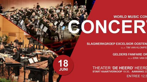 Foto: Slagwerkensemble Excelsior Oostendorp en het Gelders Fanfare Orkest bereiden zich voor op het WMC