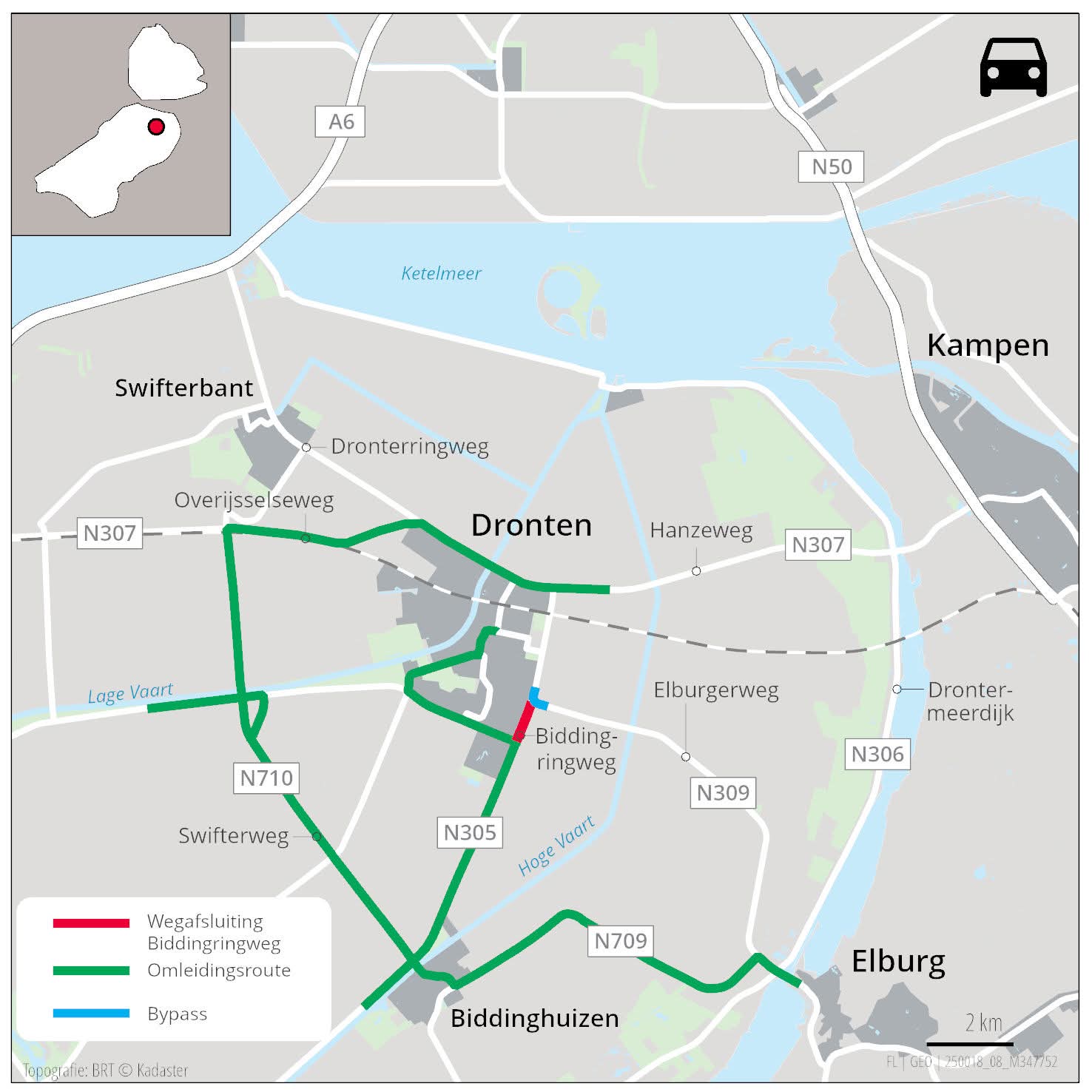 Foto: Werkzaamheden kruispunt Biddingringweg – Elburgerweg: aanleg nieuwe rotonde