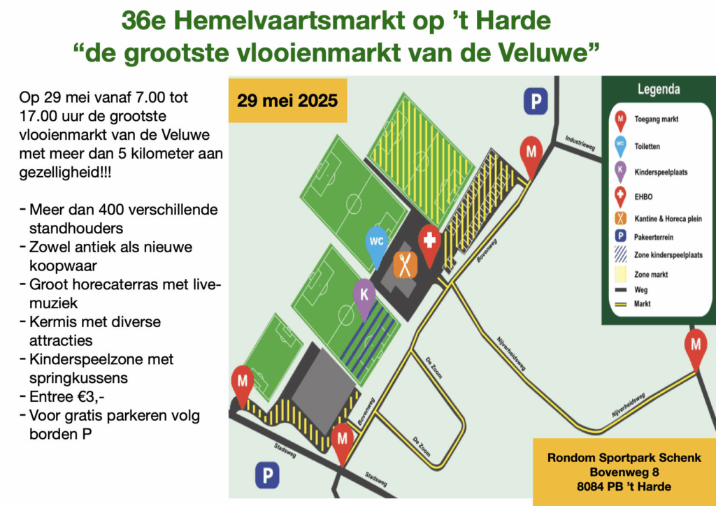 Foto: Voorbereidingen voor 36e Hemelvaartsmarkt ’t Harde in volle gang