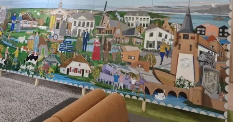 Foto: Schilderij ter gelegenheid van het 50 jarig Elburg te bezichtigen.