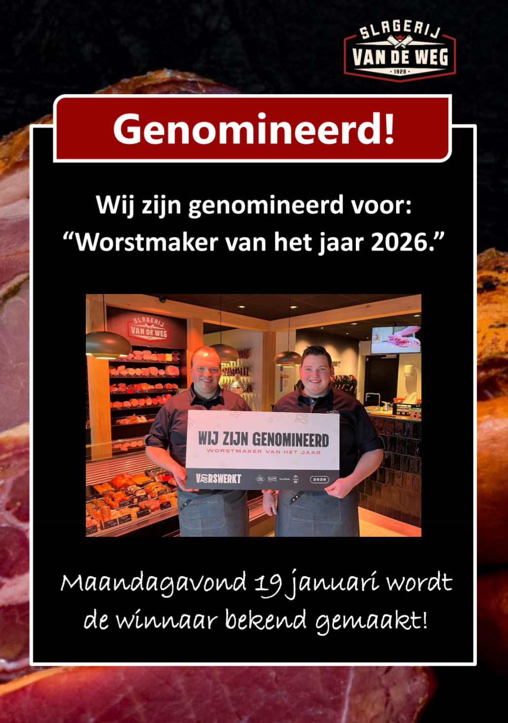 Foto: Slagerij van de Weg in de running voor beste worstmaker