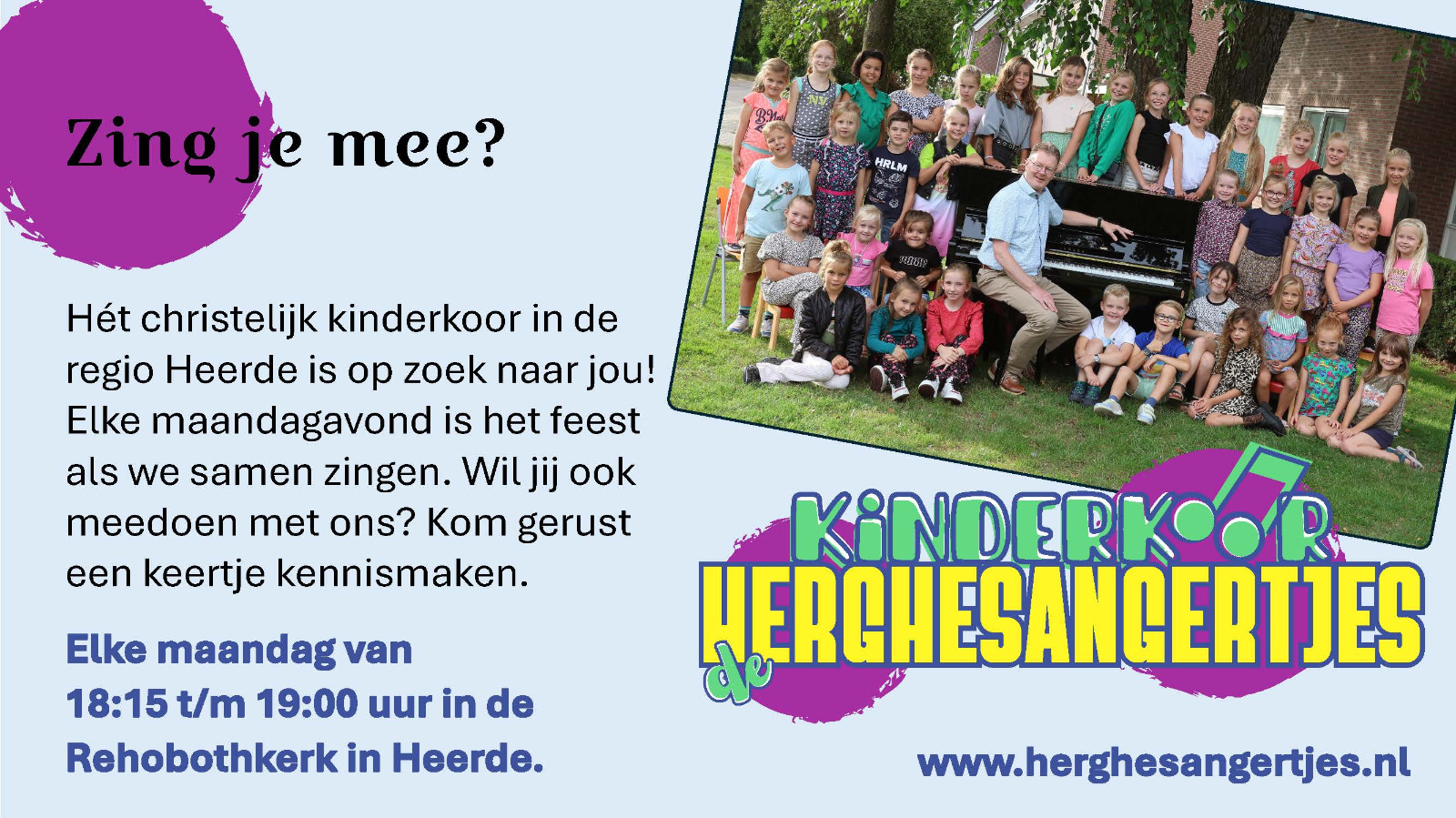 Foto: Kinderkoor de Herghesangertjes zoekt enthousiaste zangers