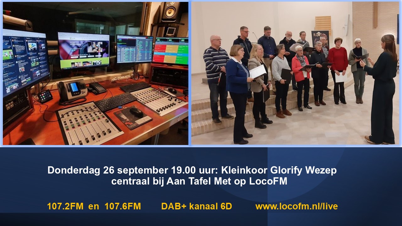 Foto: Kleinkoor Glorify Wezep centraal bij Aan Tafel Met LocoFM