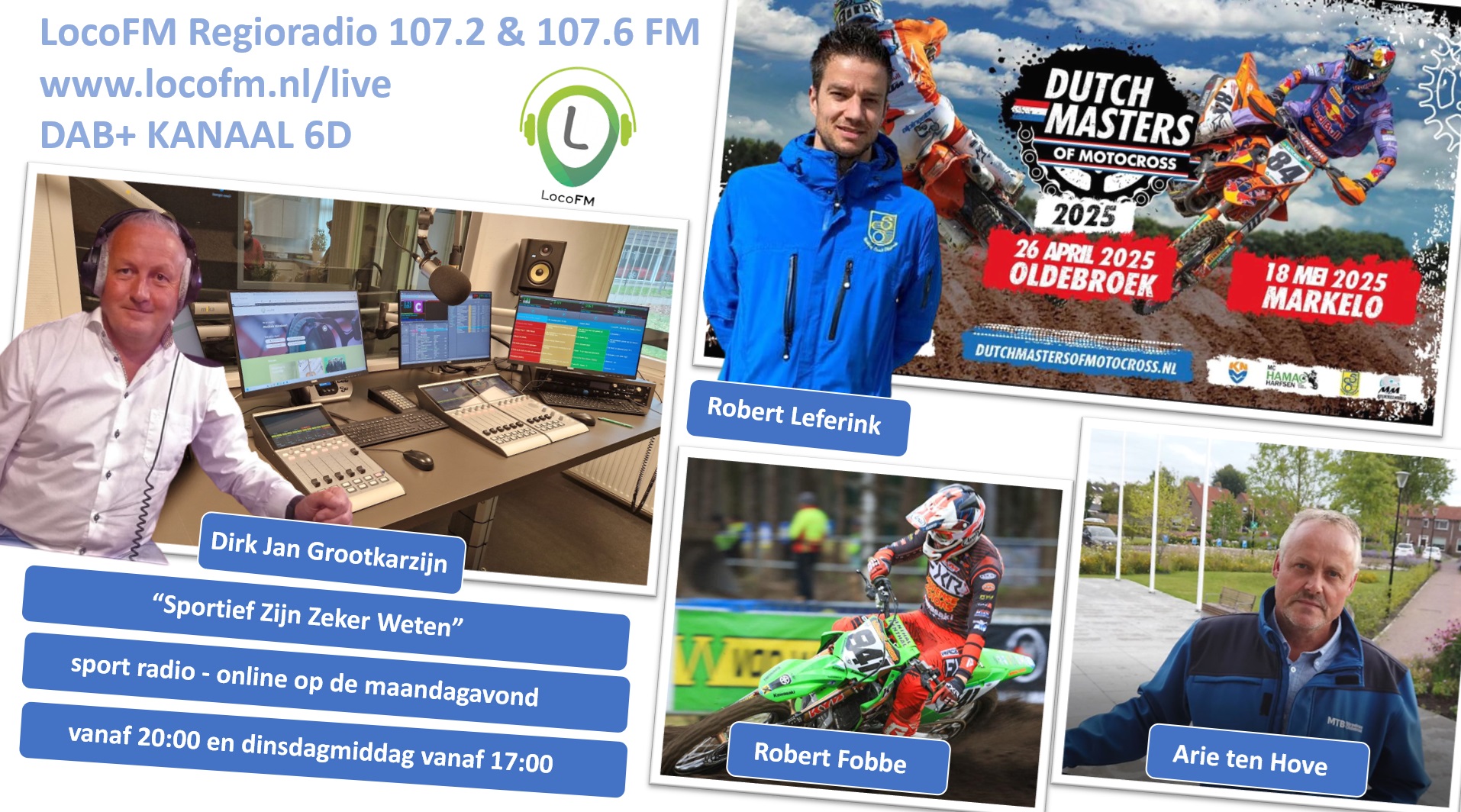 Foto: Arie ten Hove, Robert Fobbe en Robert Leferink te gast in Sportief Zijn Zeker Weten