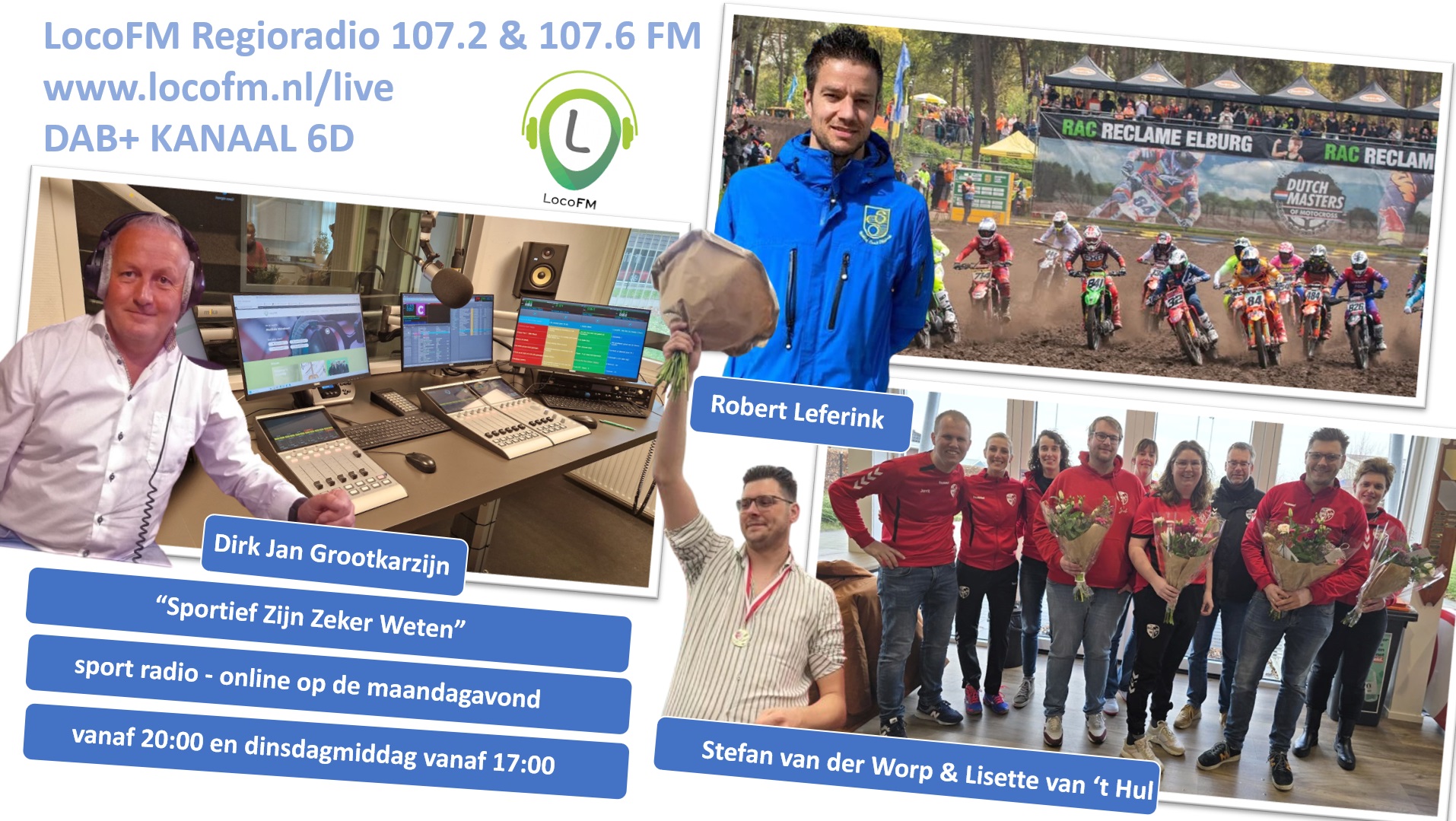 Foto: Stefan van der Worp, Lisette van ’t Hul en  Robert Leferink te gast in Sportief Zijn Zeker Weten