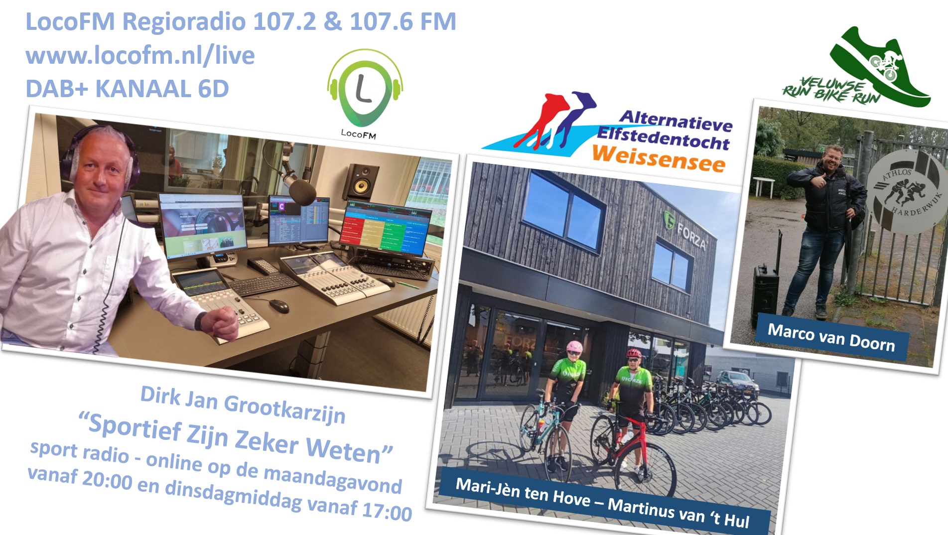 Foto: Mari-Jèn ten Hove, Matinus van ’t Hul en Marco van Doorn in Sportief Zijn Zeker Weten