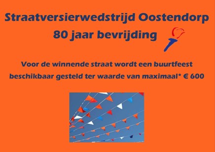 Foto: Straatversierwedstrijd in Oostendorp in verband met 80 jaar vrijheid